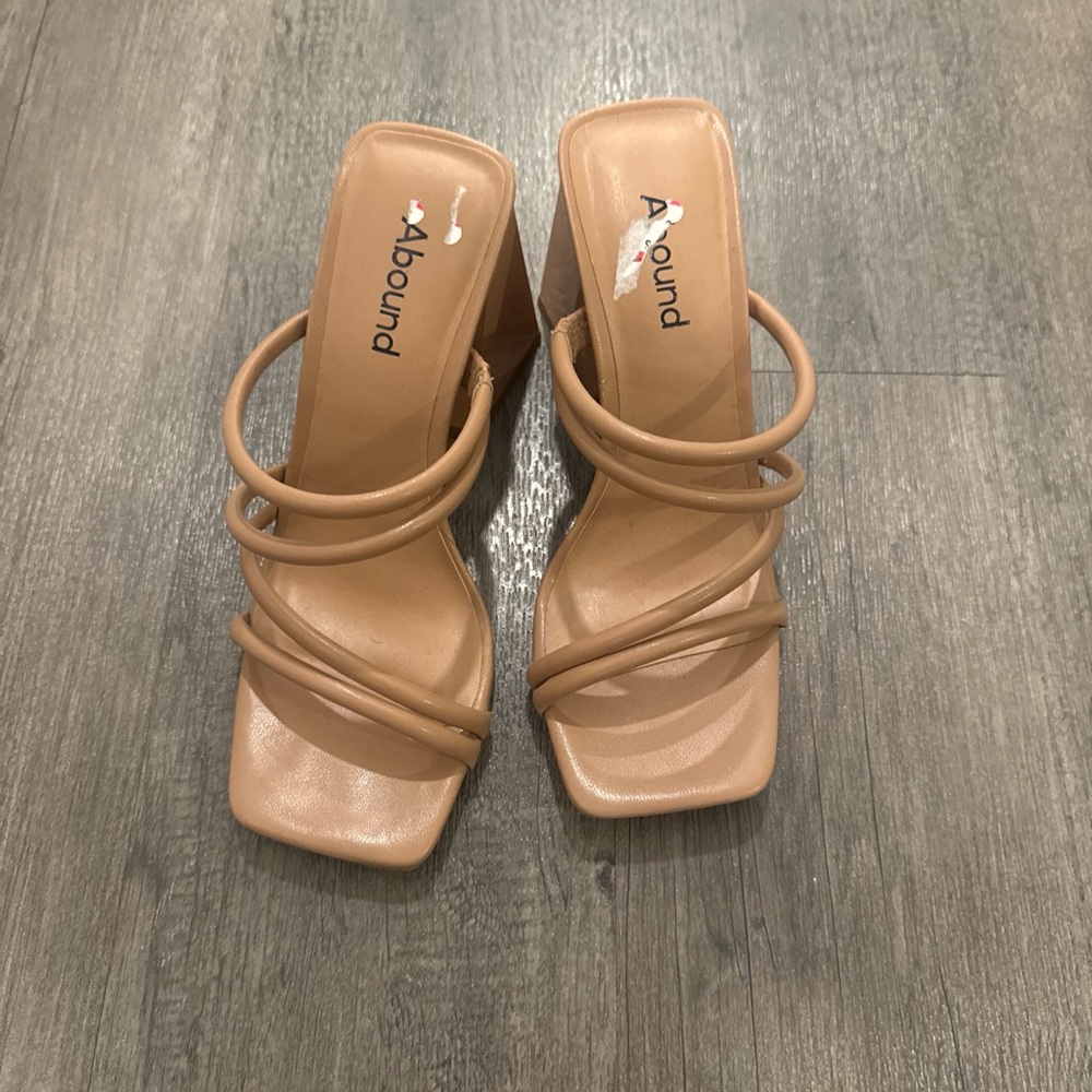 Abound Beige Strappy Heels for Women